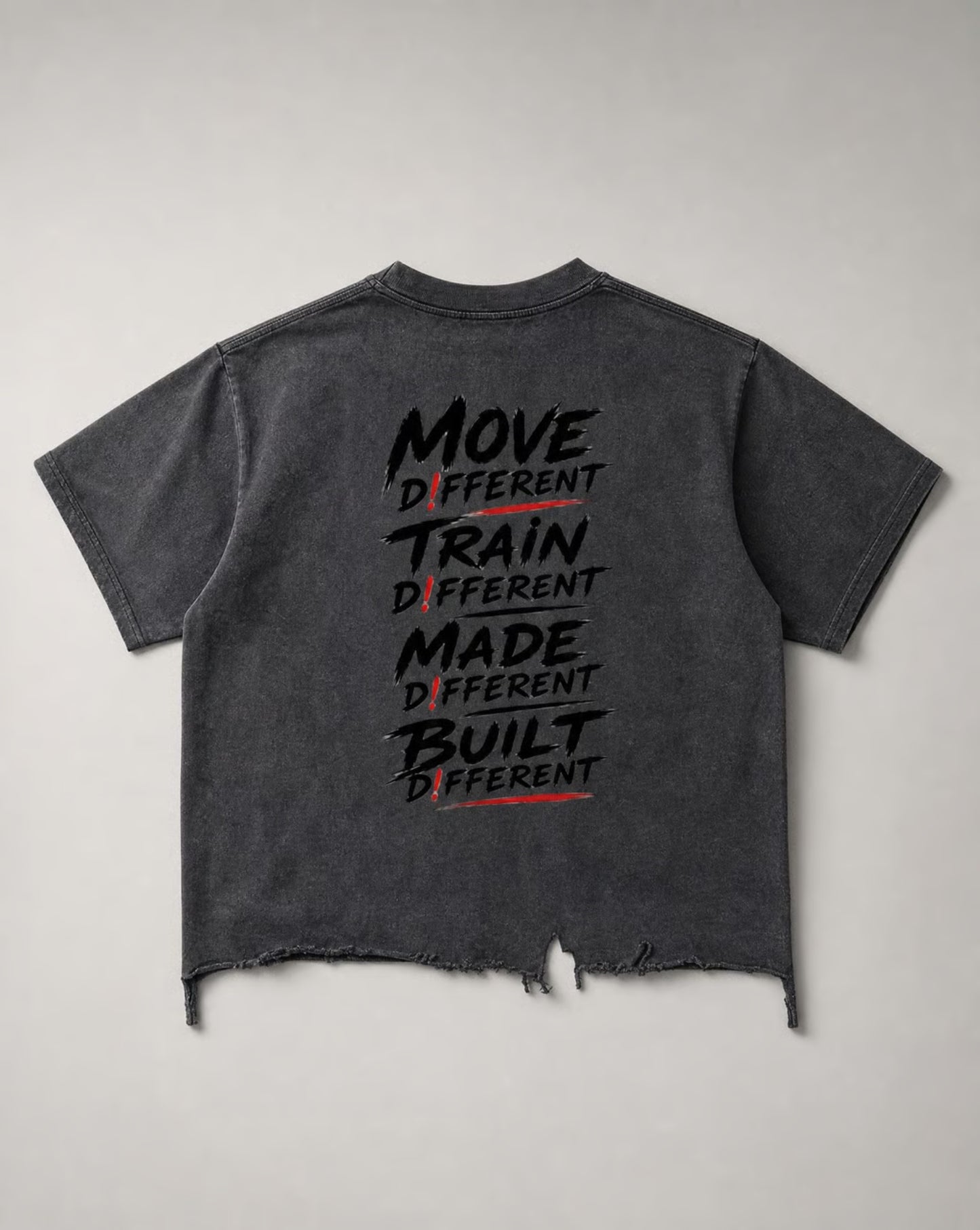 D!FFERENT Boxy Distressed Hem T-Shirt