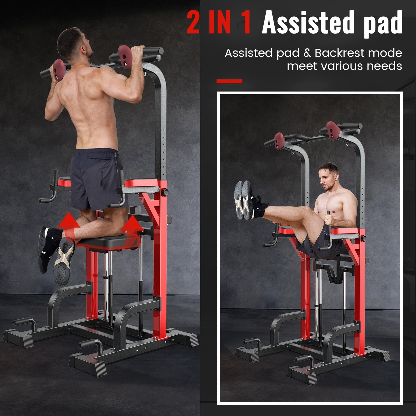 Transform Your Workouts with the Power Tower Pull-Up Dip Station – Ultimate Multi-Function Home Gym Equipment Supporting Up to 480 lbs!