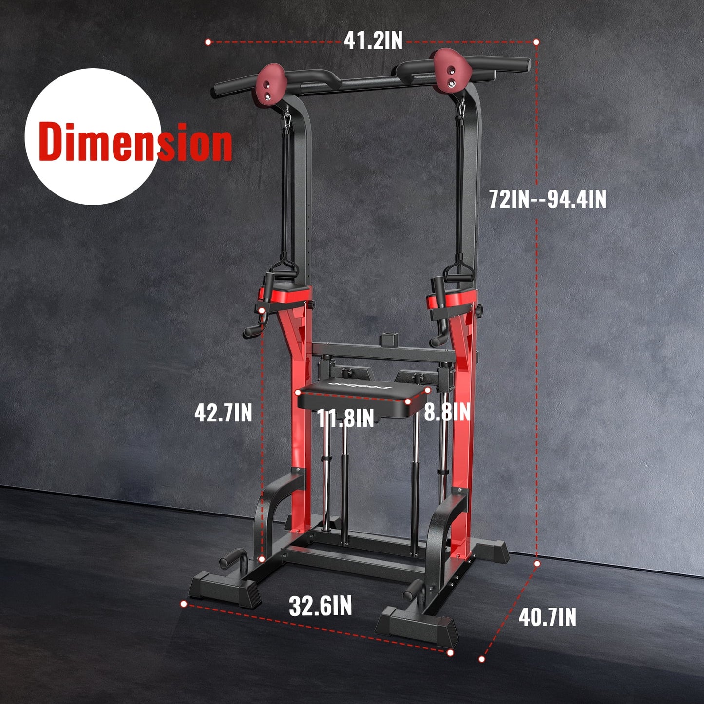 Transform Your Workouts with the Power Tower Pull-Up Dip Station – Ultimate Multi-Function Home Gym Equipment Supporting Up to 480 lbs!