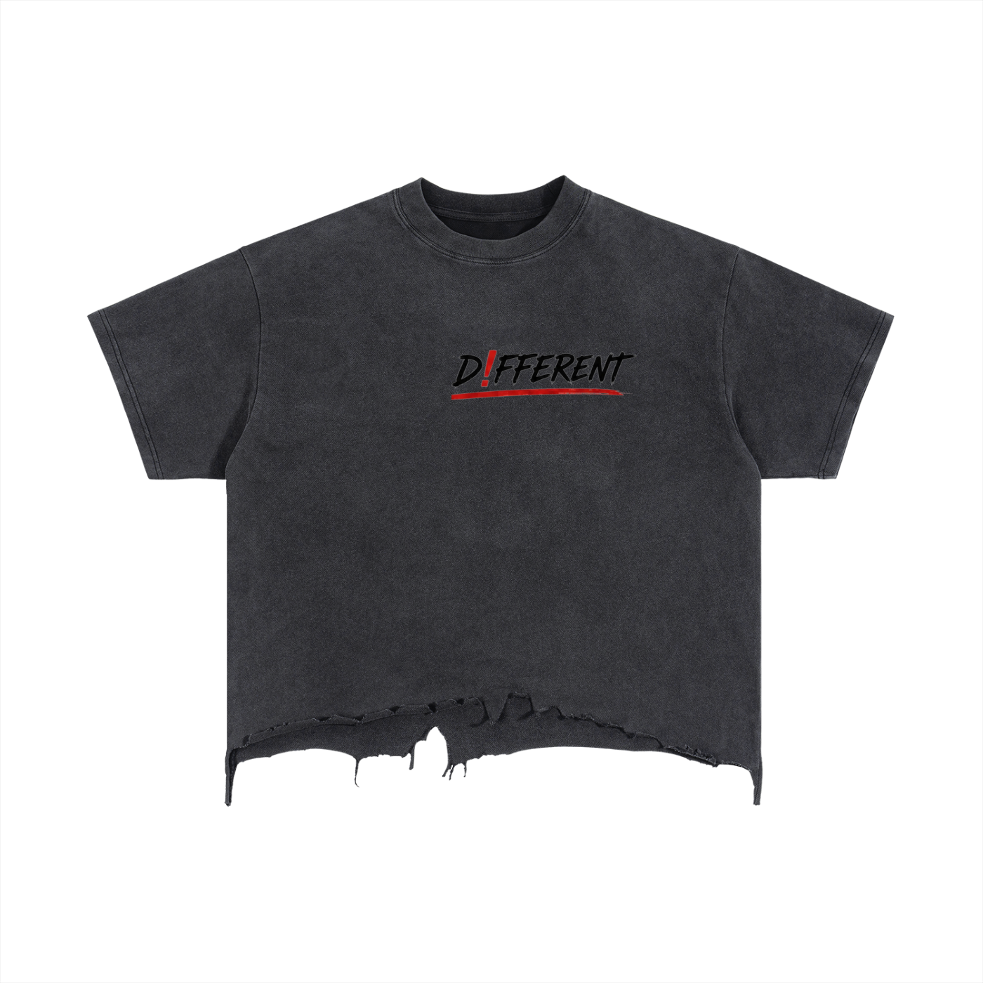 D!FFERENT Boxy Distressed Hem T-Shirt {New Drop}