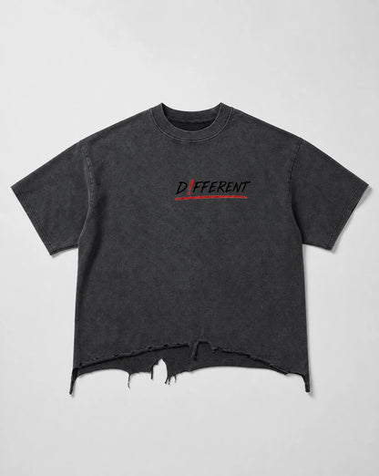 D!FFERENT Boxy Distressed Hem T-Shirt