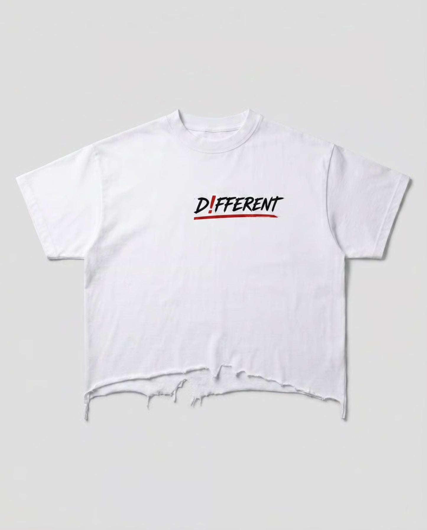 D!FFERENT Boxy Distressed Hem T-Shirt