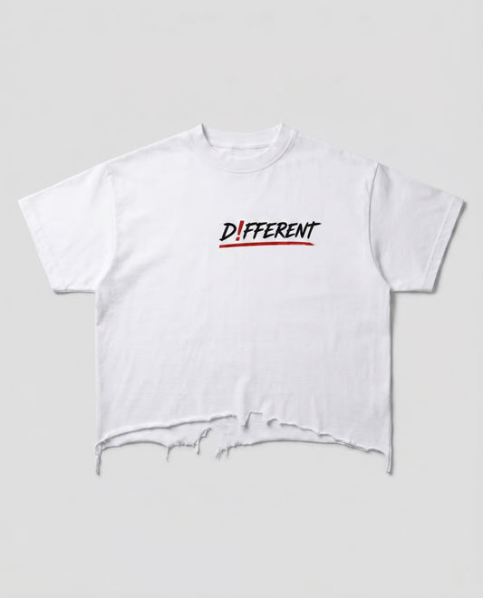 D!FFERENT Boxy Distressed Hem T-Shirt
