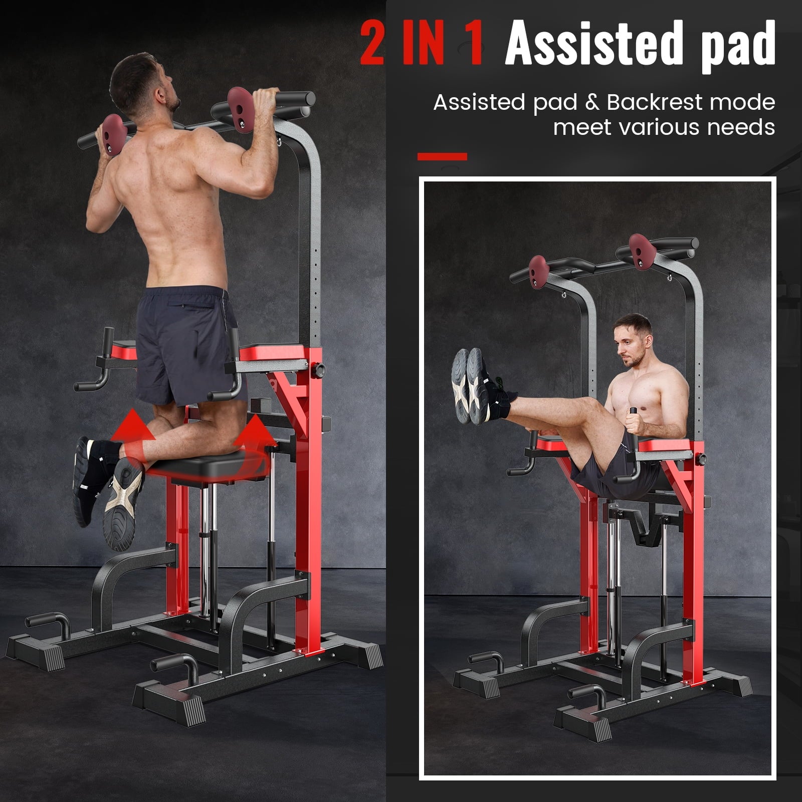 Transform Your Workouts with the Power Tower Pull-Up Dip Station – Ultimate Multi-Function Home Gym Equipment Supporting Up to 480 lbs!