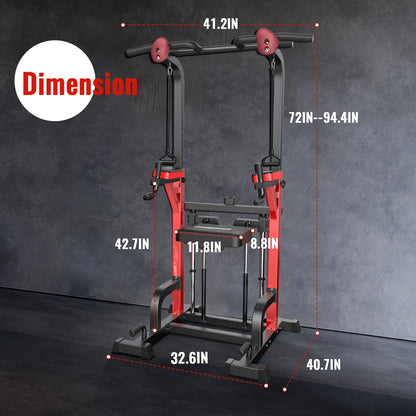 Transform Your Workouts with the Power Tower Pull-Up Dip Station – Ultimate Multi-Function Home Gym Equipment Supporting Up to 480 lbs!