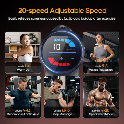 Massage Gun with Heat Deep Tissue Back Massager Neck Massager for Pain Relief,Muscle Percussion Massage Gun, Birthday Gifts for Men Women Dad Him Handheld Message Gun with 7Heads&Silent